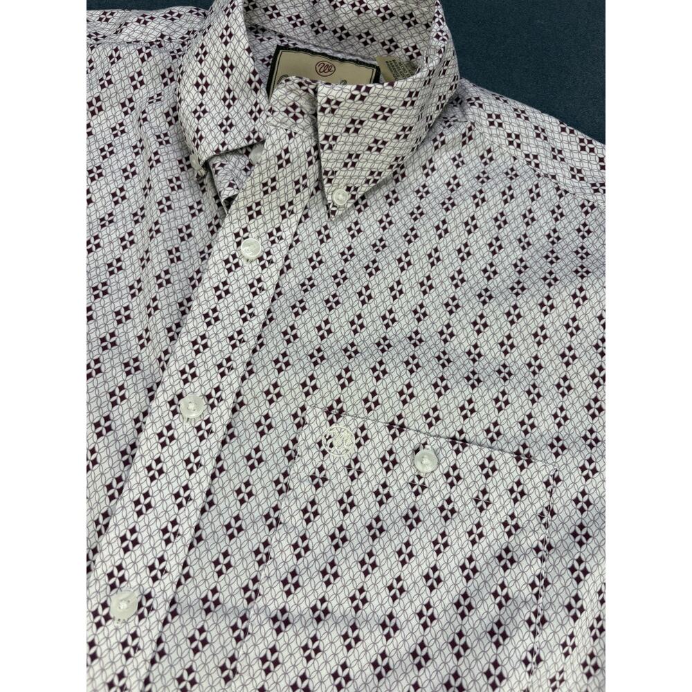 Wrangler Western Cowboy Button Down Shirt Red/White Mens Med - Picture 4 of 9